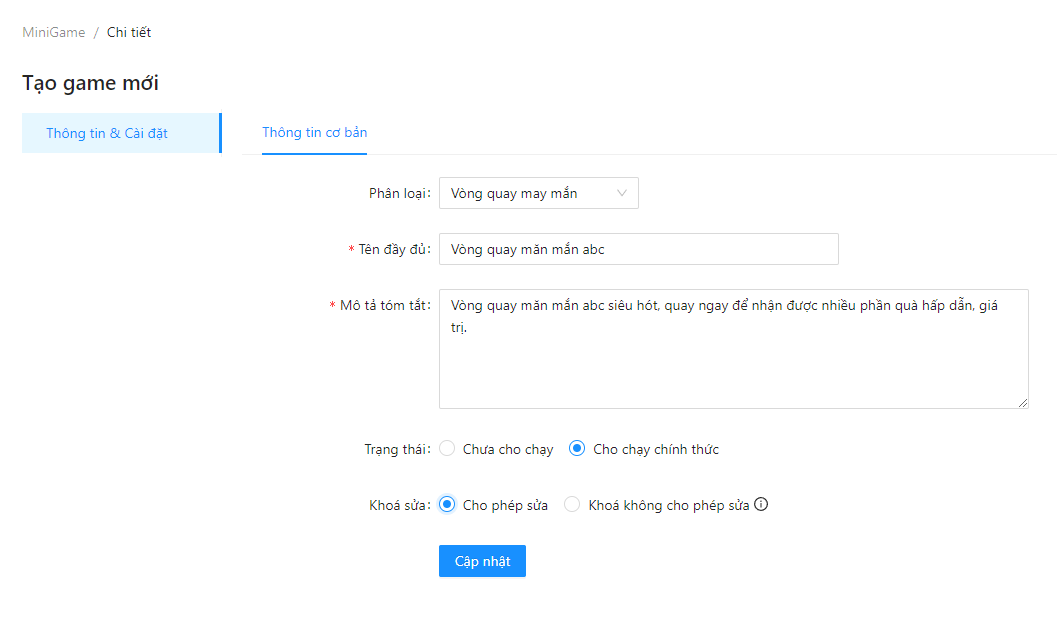 Minigame First Startup